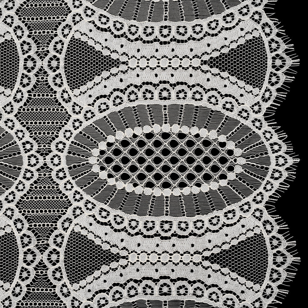 Corded Lace with Scalloped Fringe Edges - Ivory Geometric Lozenges - Joann Fabrics
