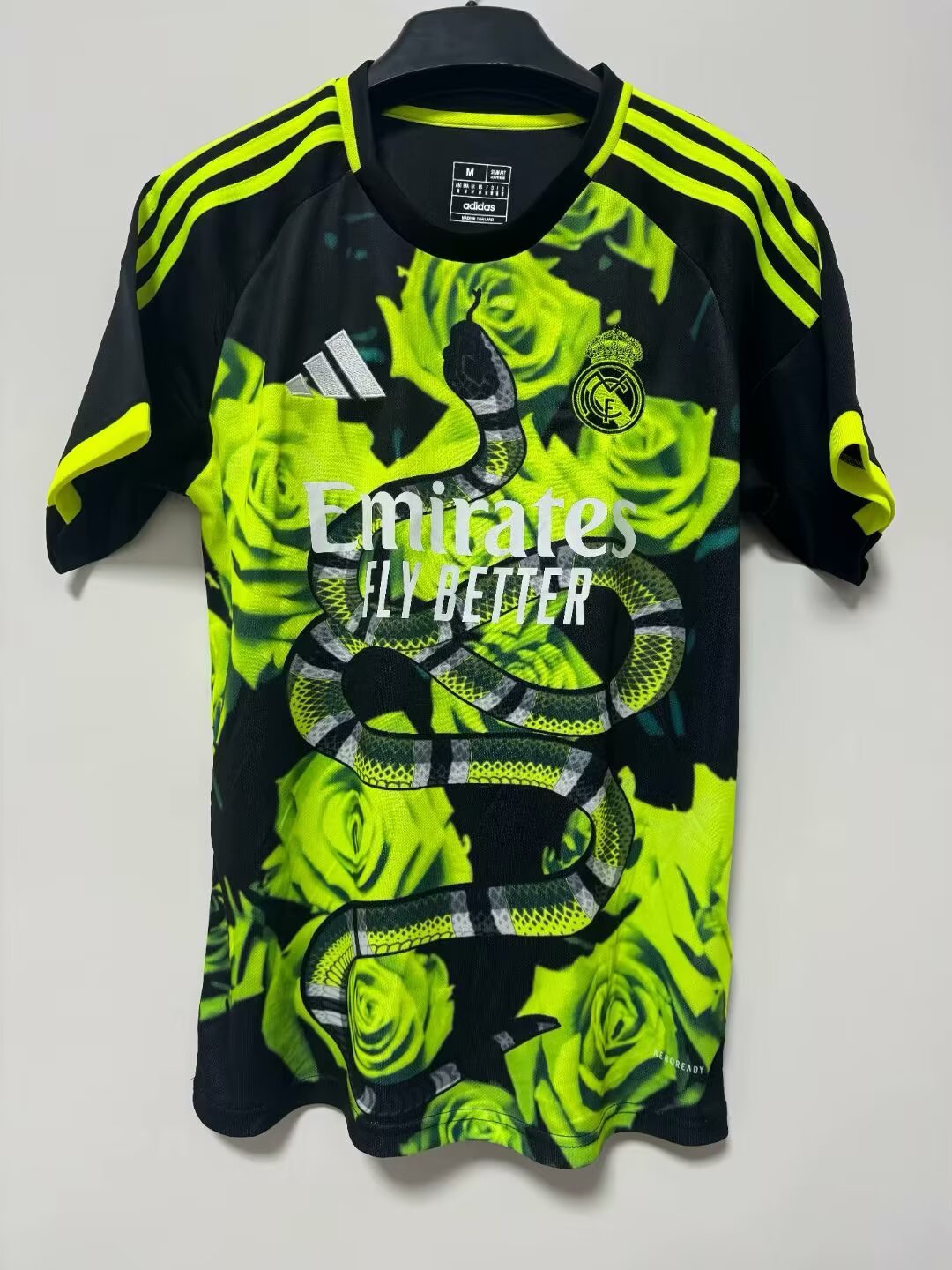 2025/2026 Real Madrid Fluorescent Green Rose Snake Football Shirt 1:1 Thai Quality