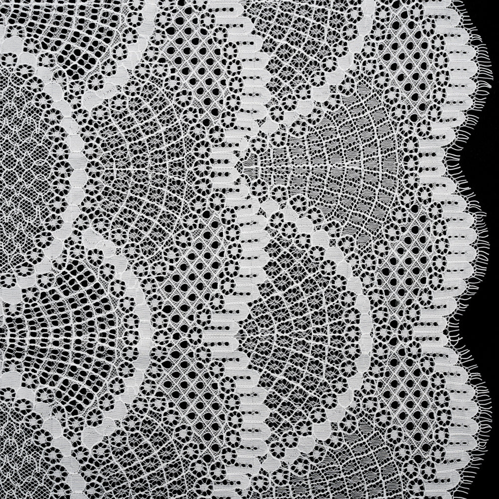 Lace with Finished Edges - White Abstract Scallops - Joann Fabrics