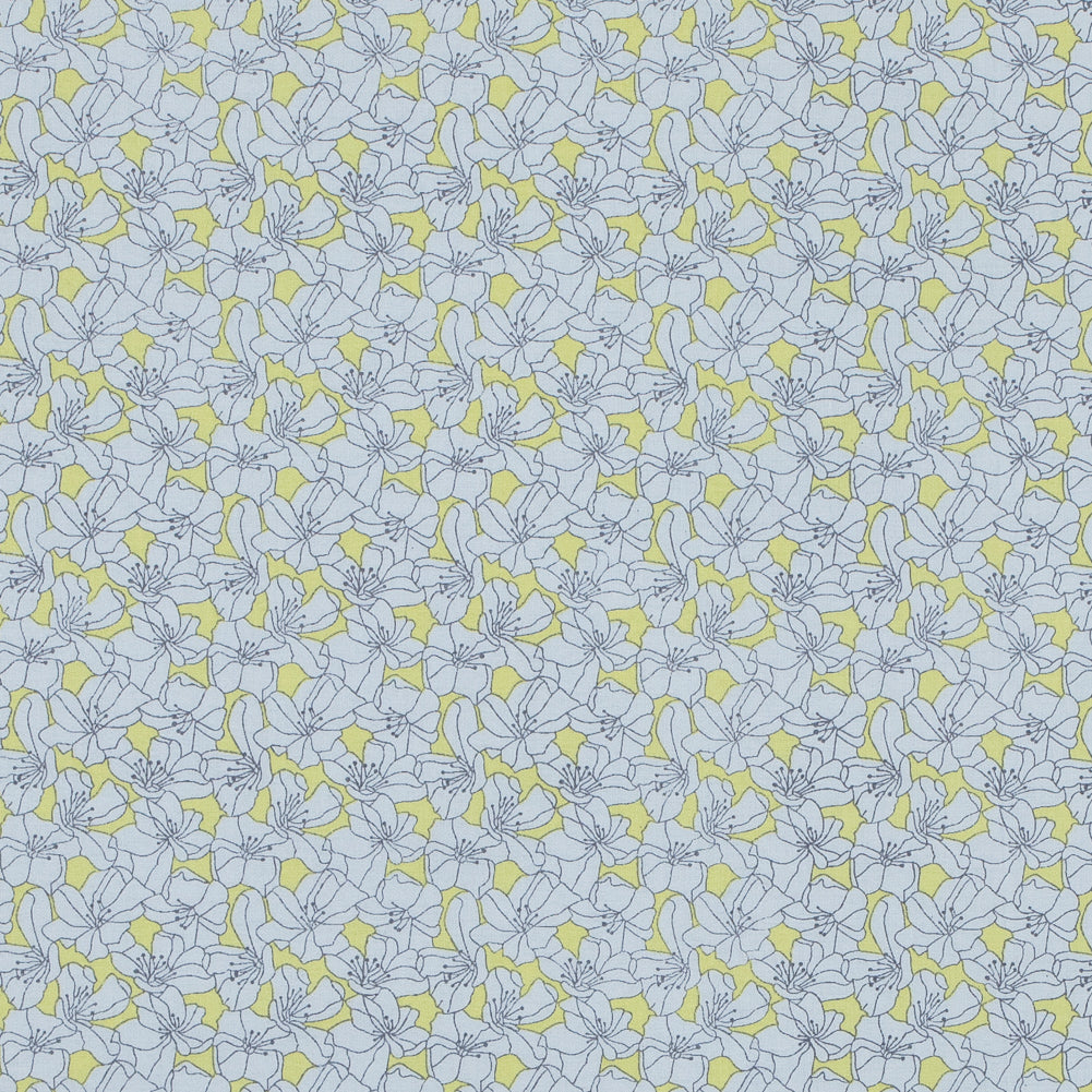 Limelight and White Floral Printed Cotton Poplin - Joann Fabrics