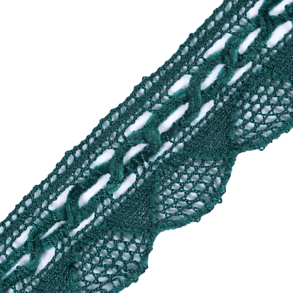 Green Crochet Chenille Trim - 1.5