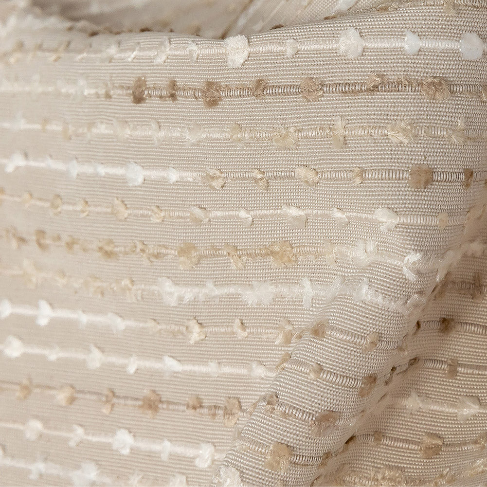 Drapery Faille with Raised Woven Stripes - Oyster British Imported - Joann Fabrics