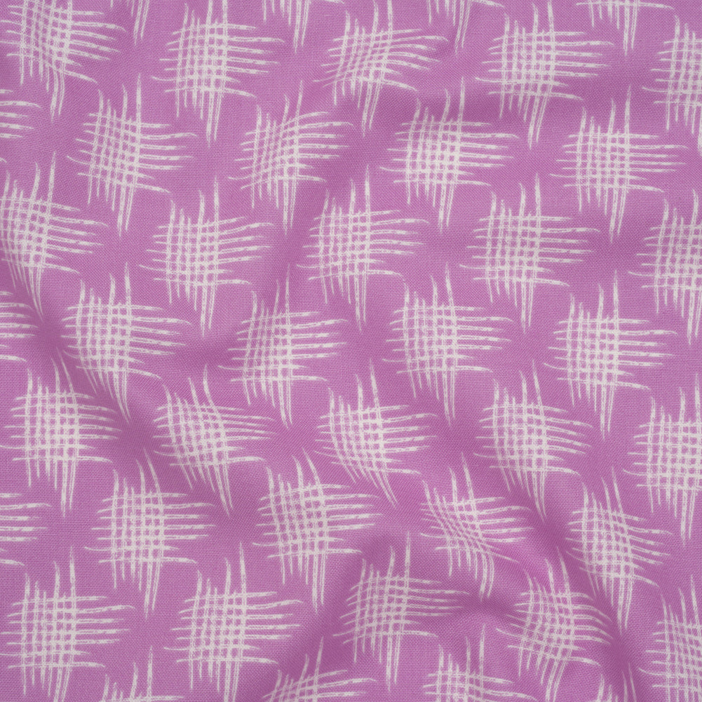 Printed Quilting Cotton by Heather Bailey for FIGO Studio - Lavender Woven Grid Lines- Pop Sugar Collection - Joann Fabrics