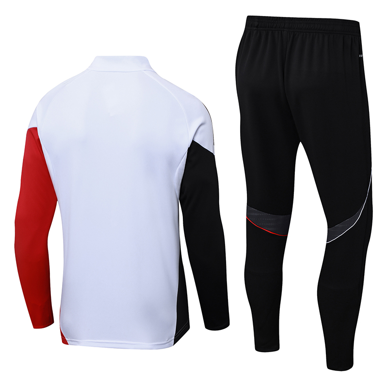 2025/2026 Ajax Half-Pull Training Suit White Football Shirt 1:1 Thai Quality Set