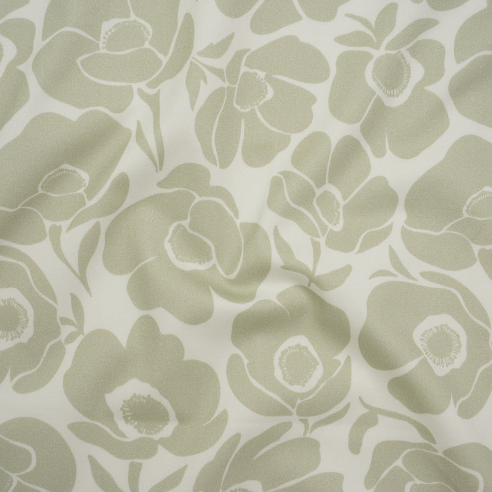 Brushed Cotton Woven - Cream and Beige Simple Poppies - Mood Exclusive Poppy Impressions Print - Joann Fabrics
