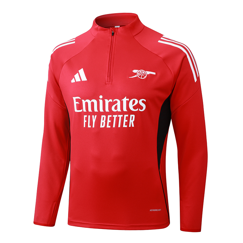 2025/2026 Arsenal Half-Pull Training Suit Red Football Shirt 1:1 Thai Quality Set
