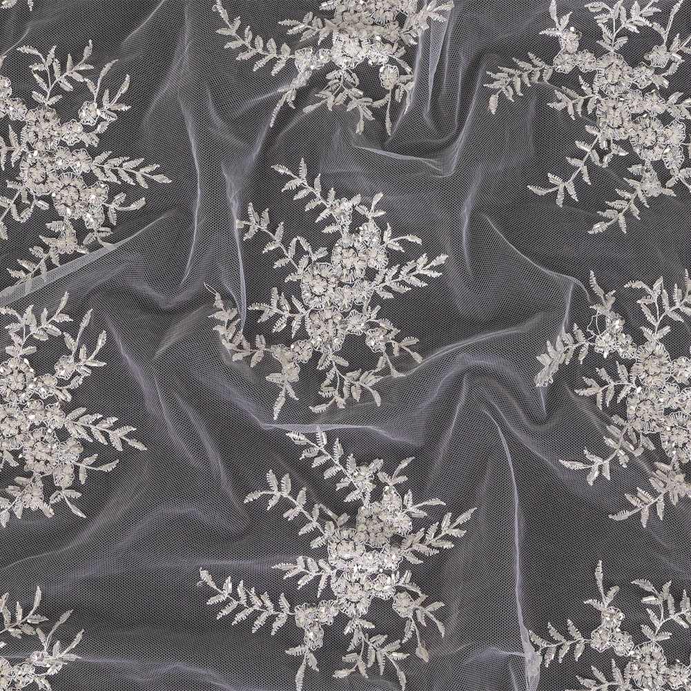 Cloud Dancer Floral Beaded Embroidered Bridal Lace - Joann Fabrics