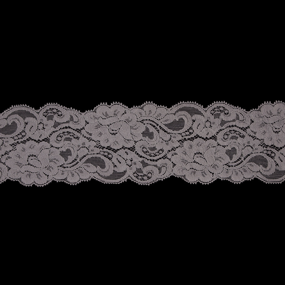 Gray Stretch Lace Trim - 3