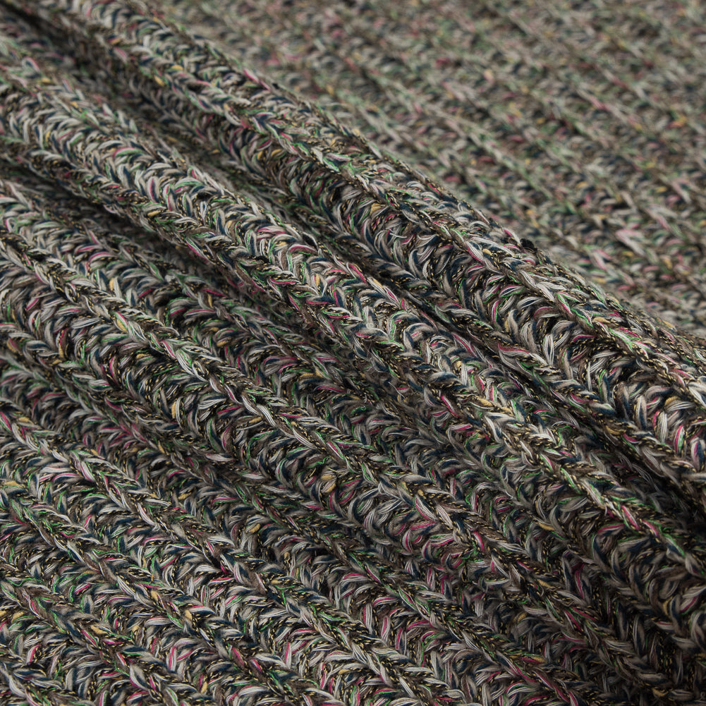 Italian Green and Pink Chunky Wool Knit - Joann Fabrics