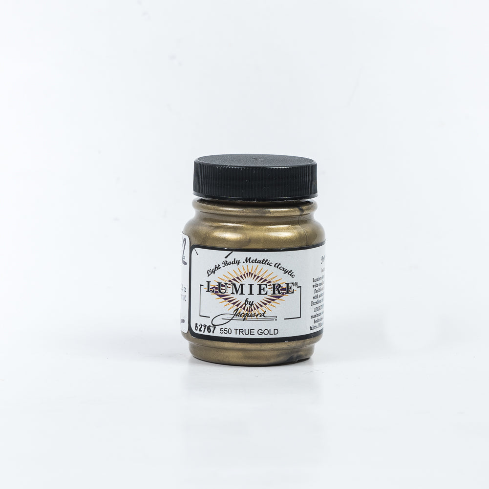 Jacquard Lumiere Textile Paint - 550 True Gold - Light Body Metallic Acrylic - Joann Fabrics