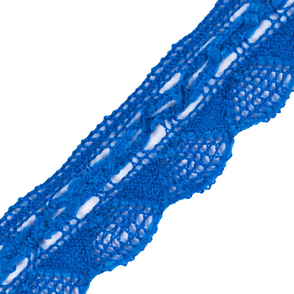 Royal Blue Crochet Chenille Trim - 1.5