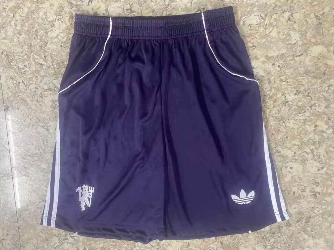2025/2026 Manchester United Blue Purple Shorts 1:1 Thai Quality