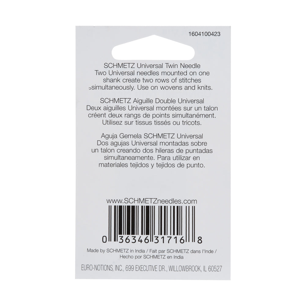 Schmetz Universal Twin Machine Needle - 2.0/80 - 1 ct - Joann Fabrics