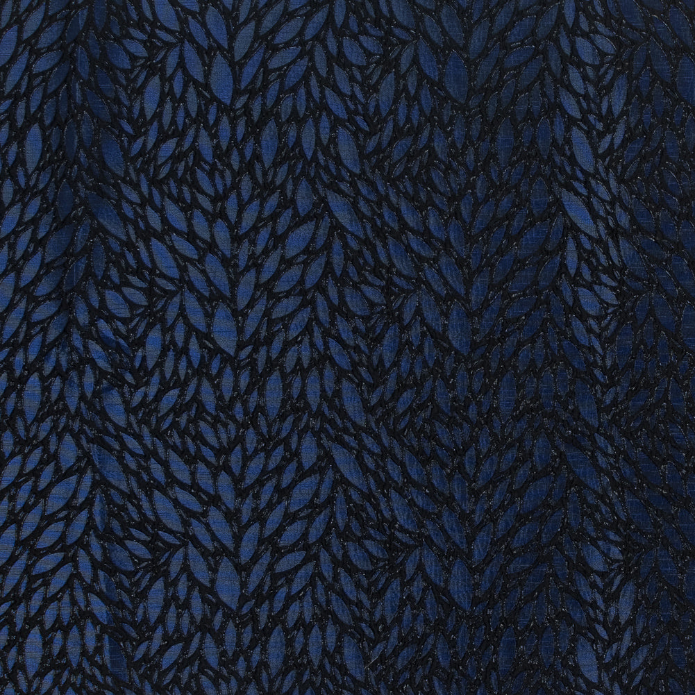 Blue and Black Luxury Abstract Metallic Brocade - Joann Fabrics