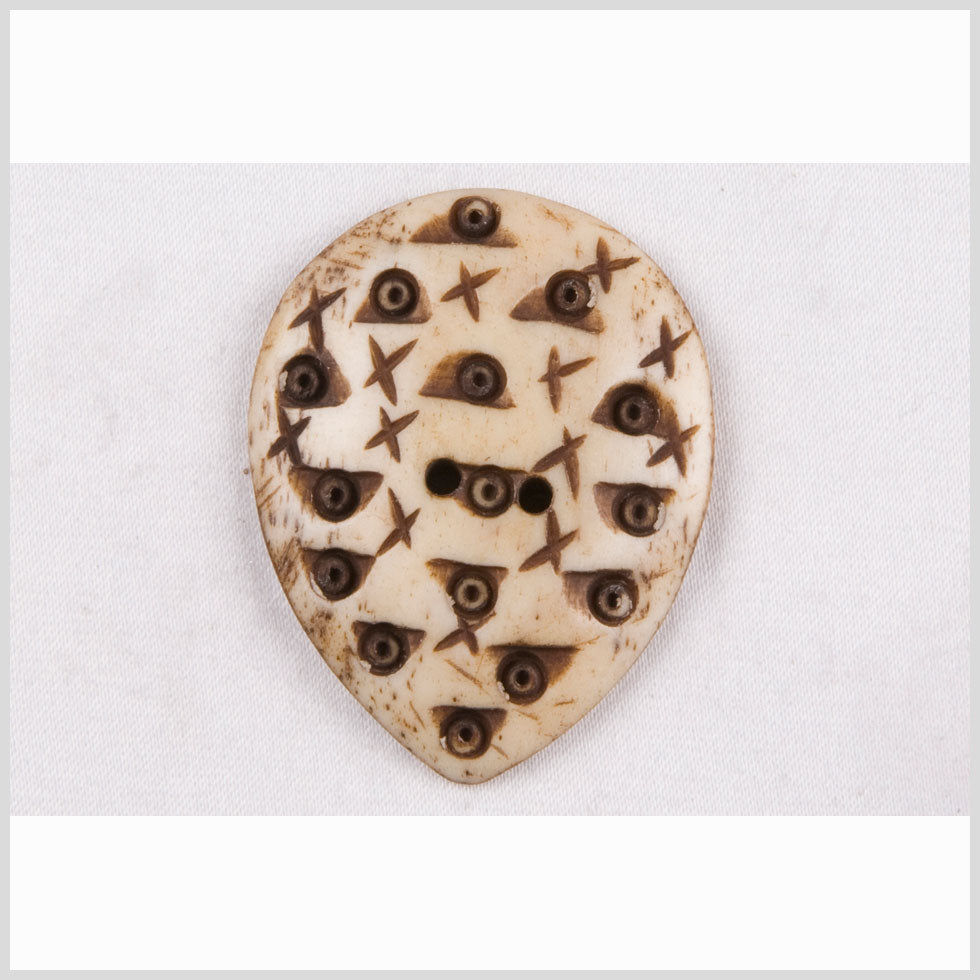 Natural Bone Carved Oval 2-Hole Button - 54L/34mm - Joann Fabrics