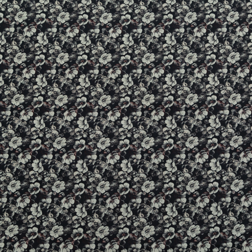 Italian Black, Beige and Brown Floral Stretch Jacquard - Joann Fabrics