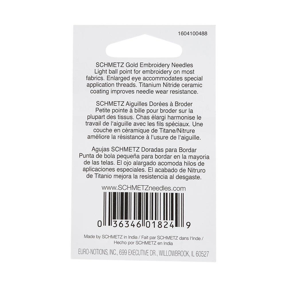Schmetz Gold Embroidery Machine Needles - 75/11 - 5 ct - Joann Fabrics