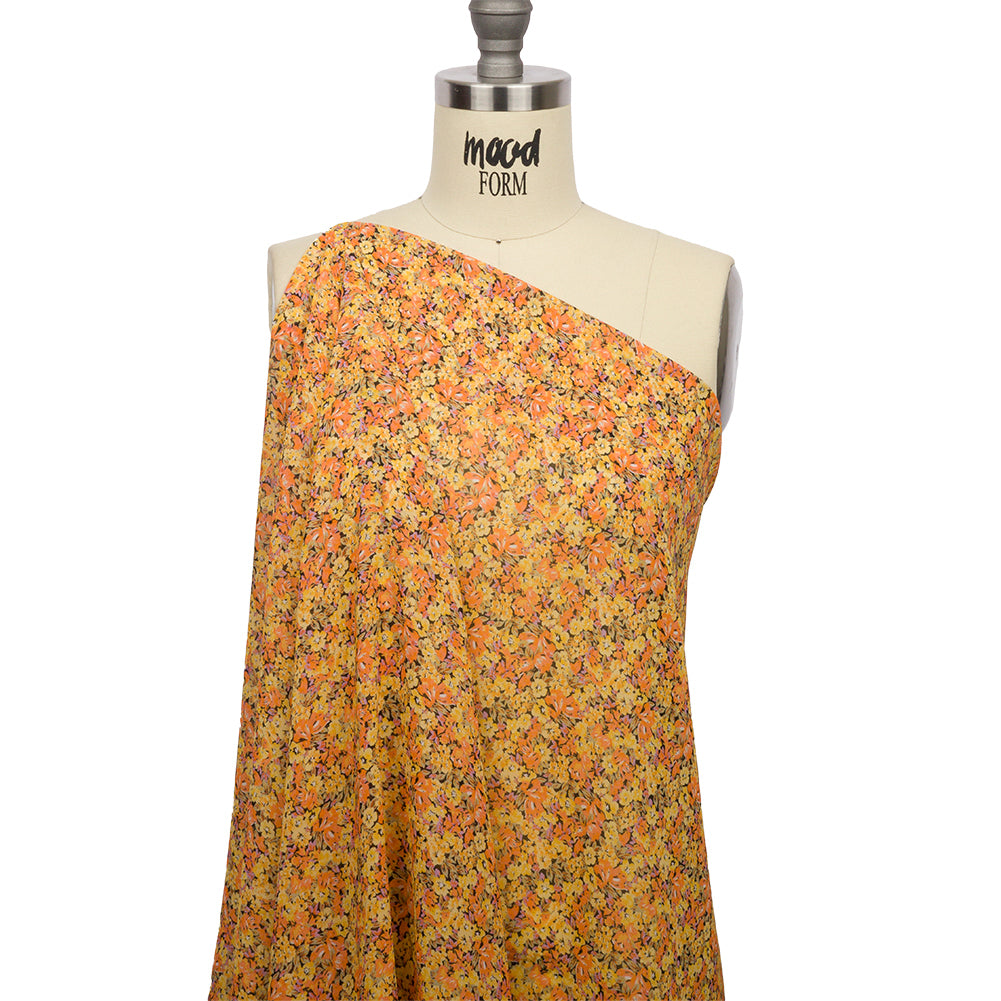 Viscose Georgette - Yellow and Orange Floral - Titania's Dream Print - Mood Exclusive Secret Garden Collection - Joann Fabrics