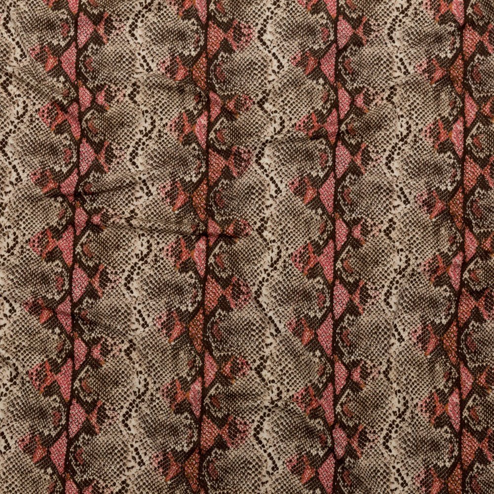 Italian Brown and Red Snakeskin Digitally Printed Viscose Jersey - Joann Fabrics