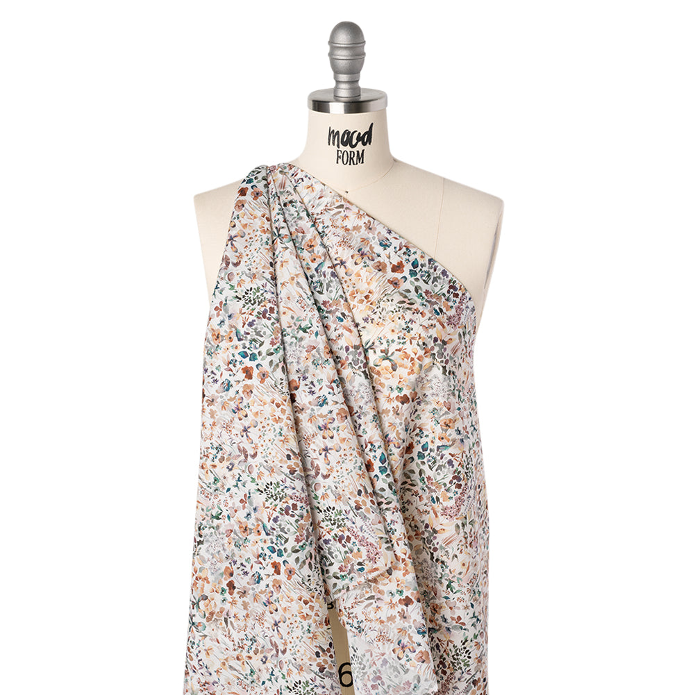 Liberty Fabrics Tana Lawn® - Felda Multi Neutral - Brown, Gray and Blue Watercolor Flowers - Joann Fabrics