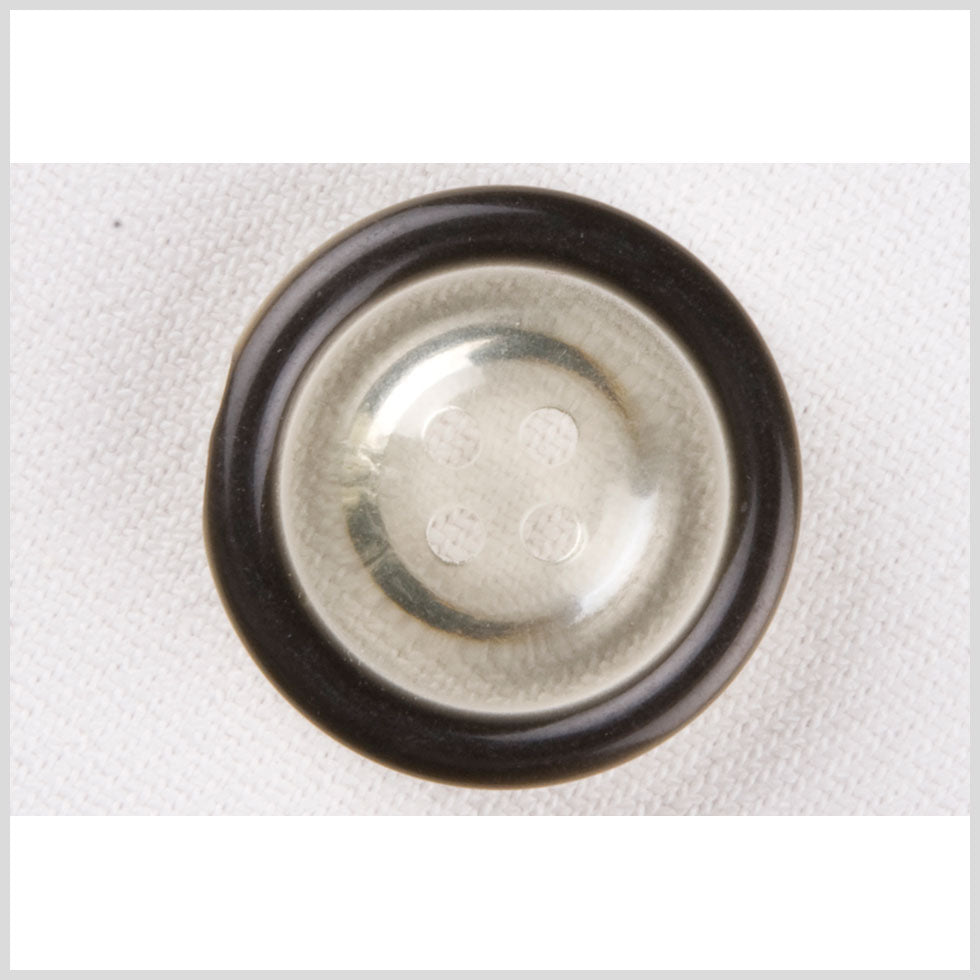 Plastic 4-Hole Button - 40L/25.5mm - Clear with Opaque Dark Gray Rim - Joann Fabrics