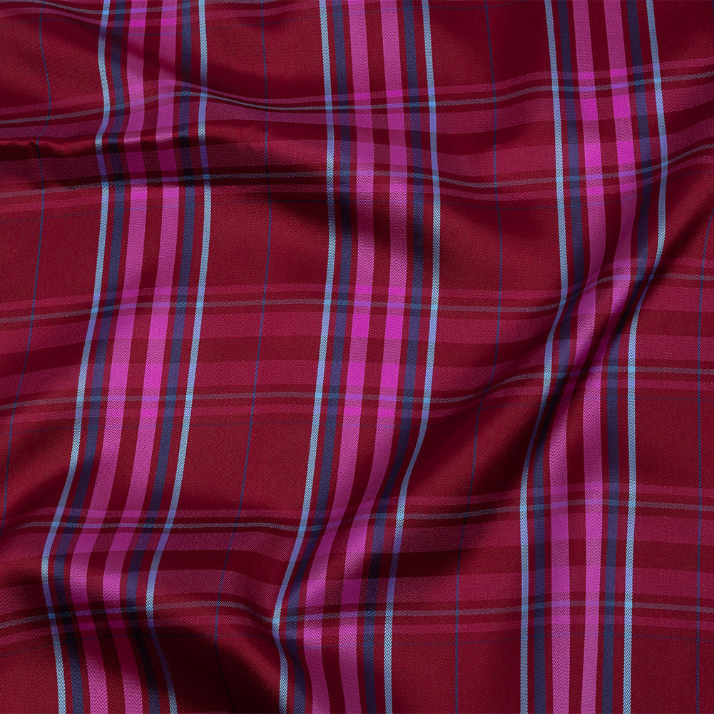 Fuchsia, Blue and Aqua Plaid Twill Lining - Joann Fabrics