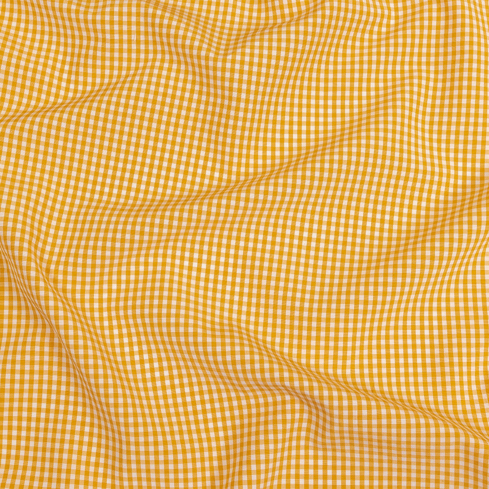 Mustard and White Checked Cotton and Polyester Shirting - Joann Fabrics