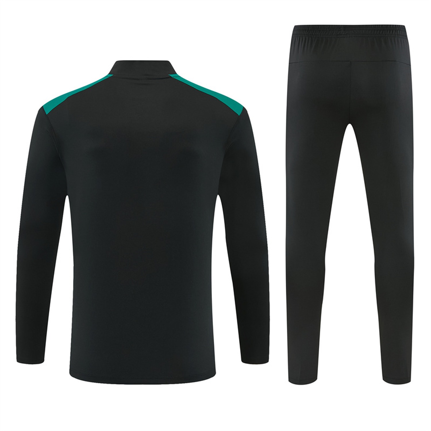 Feyenoord 26-27 Long Sleeve Training Set - Black With Green Top & Black Pants - UnitedFutballJersey