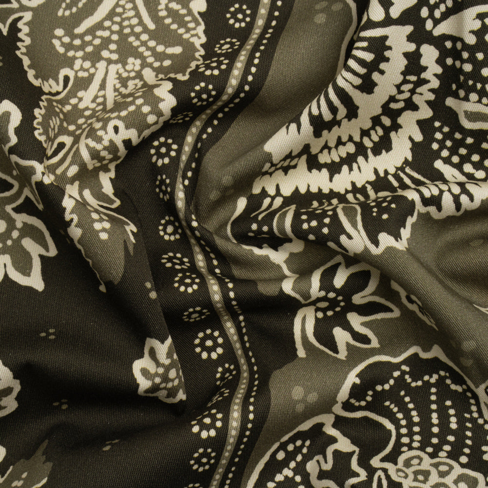 Stretch Cotton Twill Panel - Olive Floral Blocks - Mood Exclusive Maple Hill Heights - Joann Fabrics