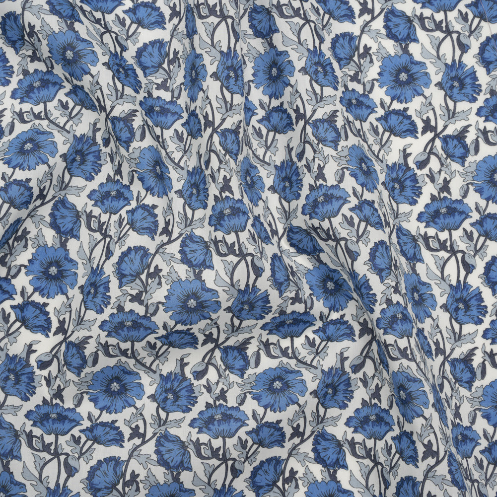Liberty Fabrics Tana Lawn® - Astell Reece Blue - Blue and White Flower Vines - Joann Fabrics