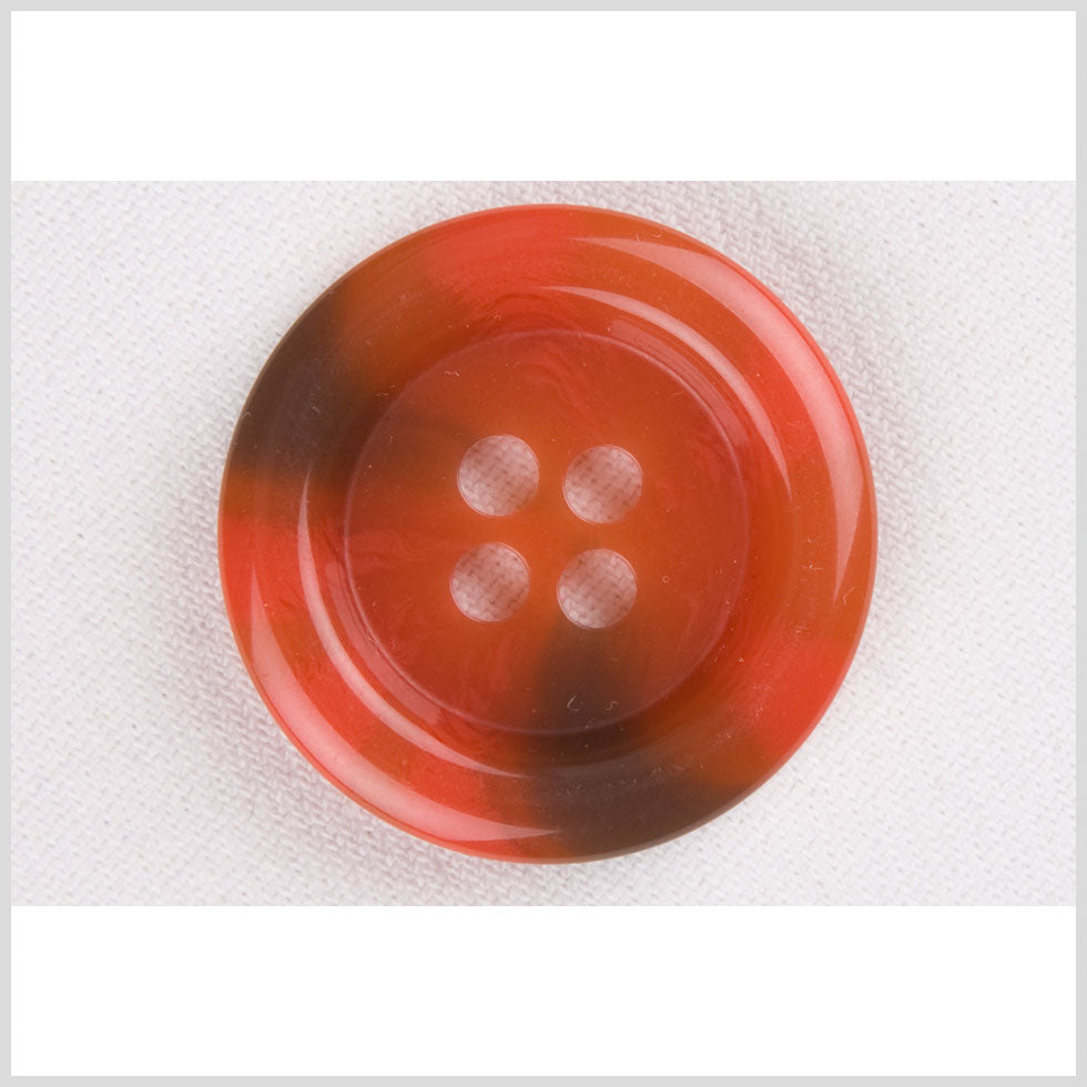 Plastic 4-Hole Button - 54L/34mm - Bright Red and Brown Rolled Rim - Joann Fabrics