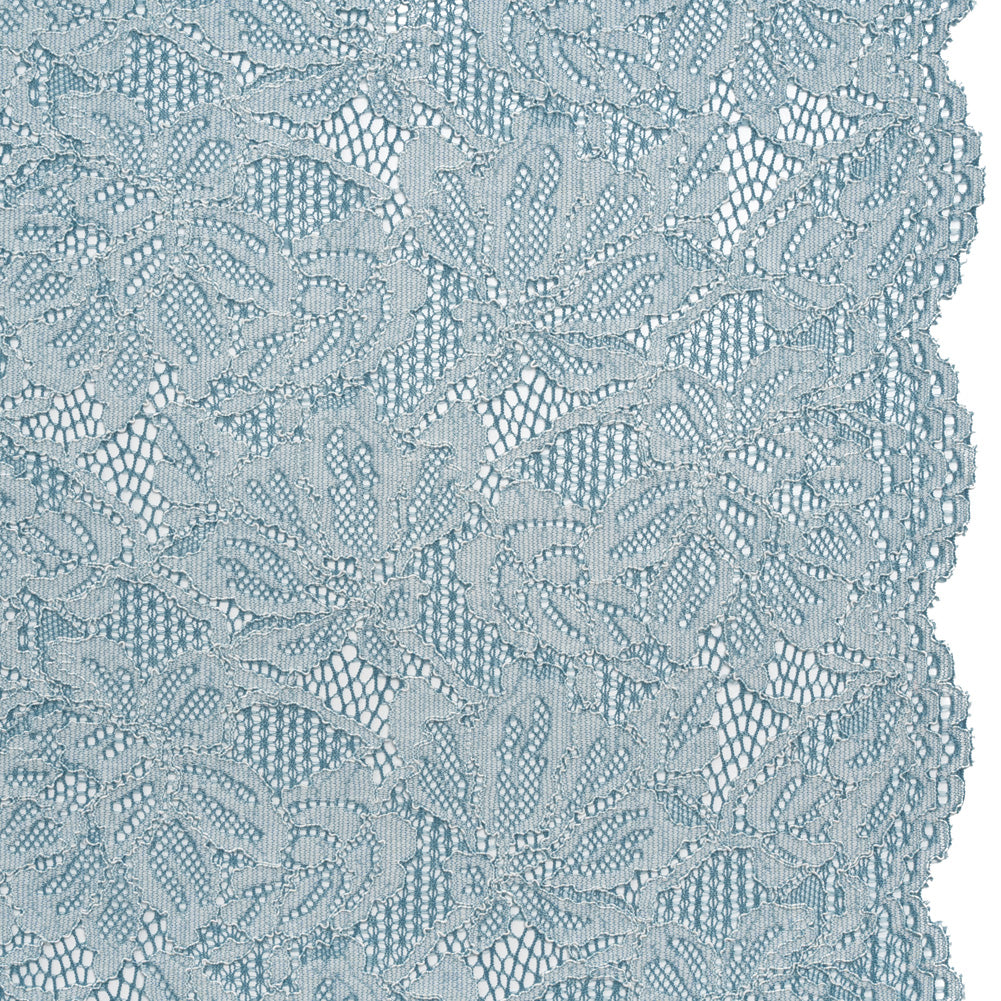 Stretch Corded Lace with Finished Edges - Storm Blue and Natural Tropical Blossoms - Ottilie Collection - Joann Fabrics