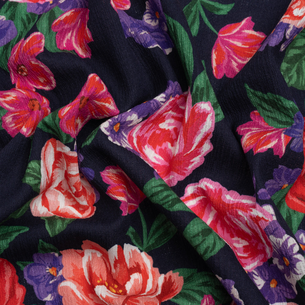 Mood Exclusive Navy Suitor's Pursuit Slubbed Gauzy Cotton Woven - Joann Fabrics