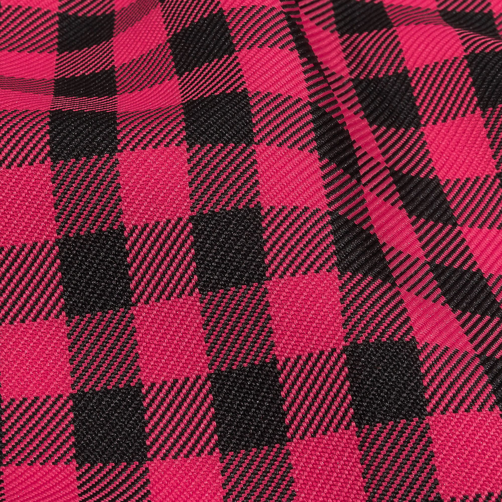 Balenciaga Italian Pink and Meteorite Gingham Check Polyester Twill - Joann Fabrics