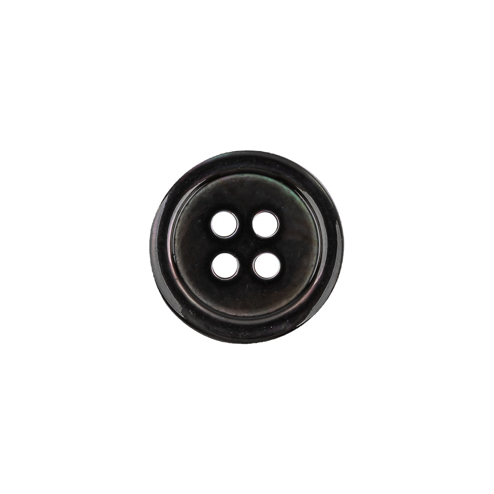 Italian Black Iridescent Shallow Plate 4-Hole Plastic Button - 24L/15mm - Joann Fabrics