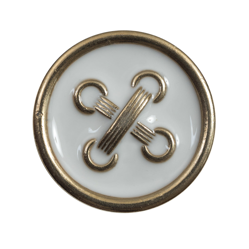 Italian White and Gold Metal Button - 44L/28mm - Joann Fabrics
