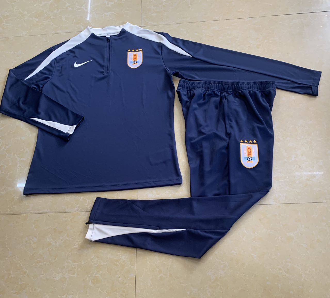 2025/2026 Uruguay National Half-Pull Training Suit Royal blue Jersey 1:1 Thai Quality Set