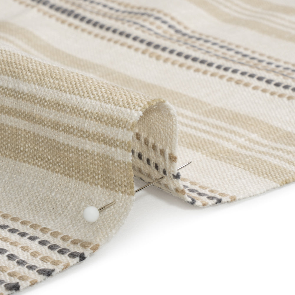 Cotton and Polyester Woven - Fawn Tactile Stripes - British Imported - Joann Fabrics