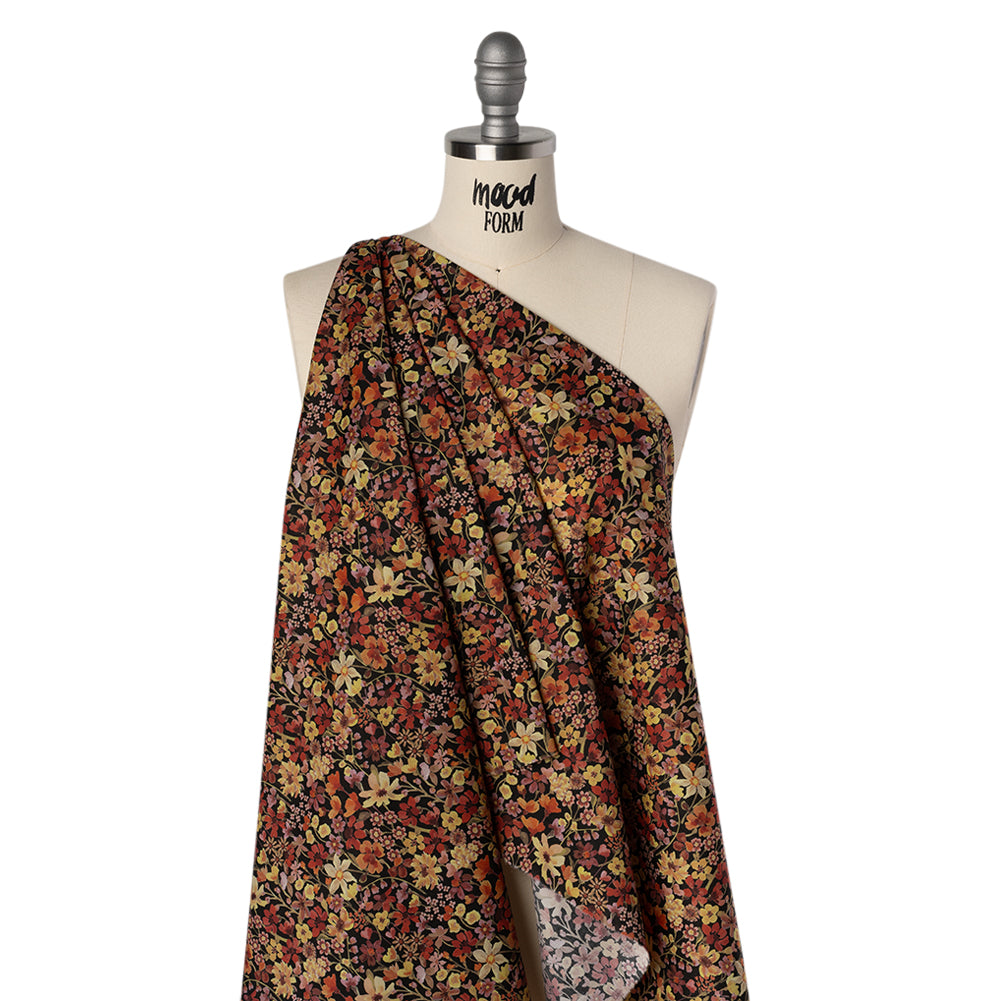 Liberty Fabrics Tana Lawn® - Dreams of Summer Orange - Brown, Orange and Red Watercolor Floral - Joann Fabrics