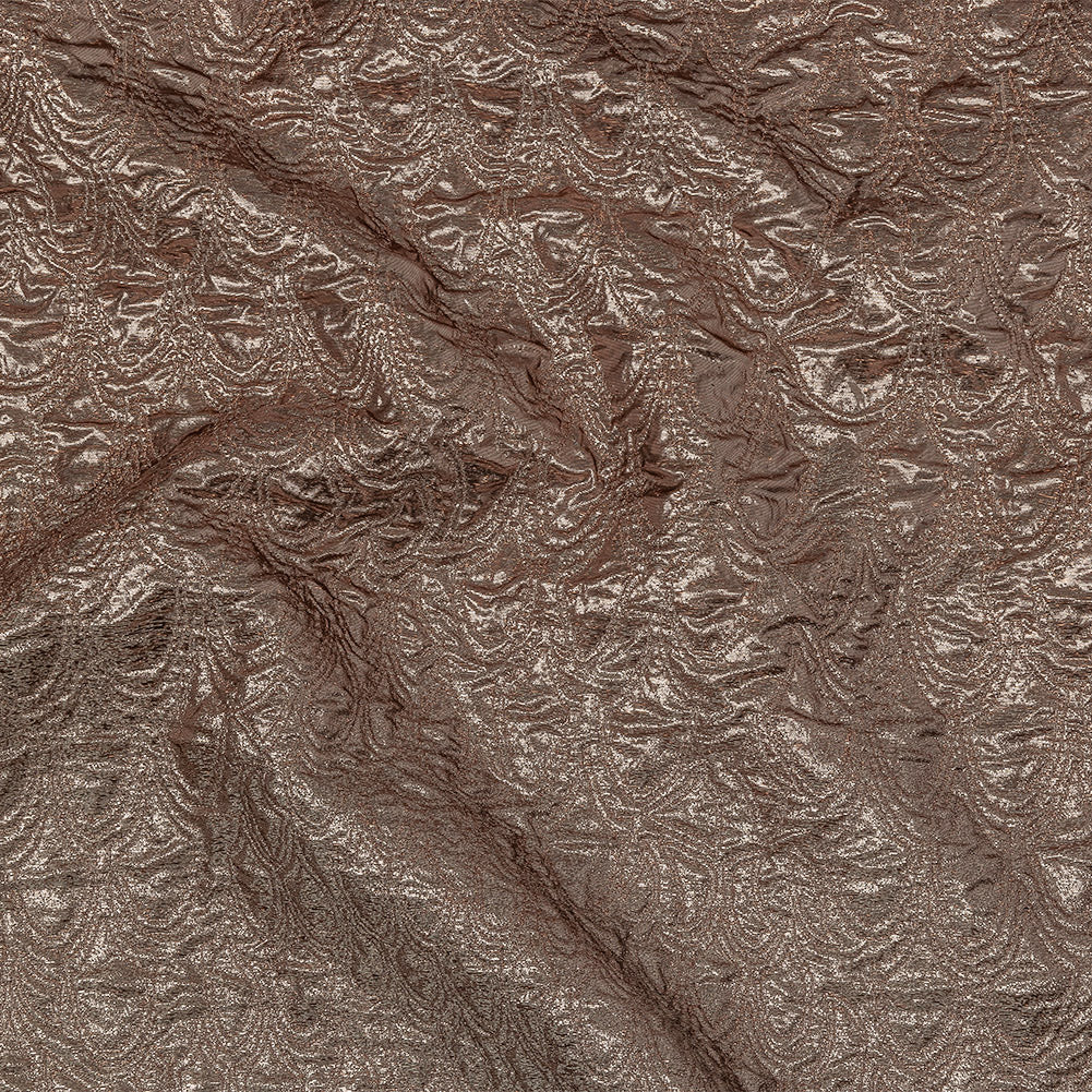 Mood Exclusive Metallic Rose Gold and Silver Feathers Ombre Luxury Brocade Panel - Joann Fabrics