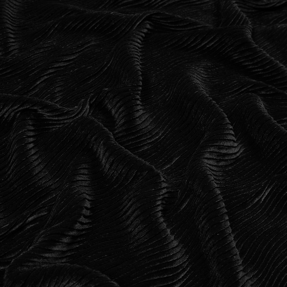 Wavy Crinkled Velour - Black - Yvonne Collection - Joann Fabrics