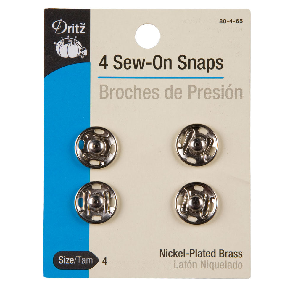 Dritz Nickel Sew On Snaps Size 4 - 4ct - Joann Fabrics