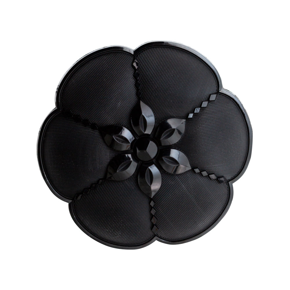 Italian Black Nylon Flower Shank Back Button - 2