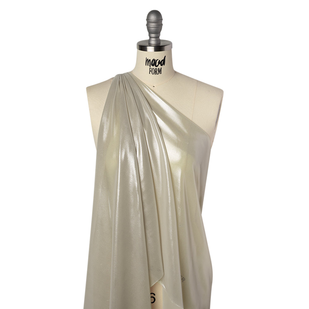 Liquid Sheen Metallic Polyester Chiffon - Silver on Beige - Liquid Sheen Chiffon Collection - Joann Fabrics