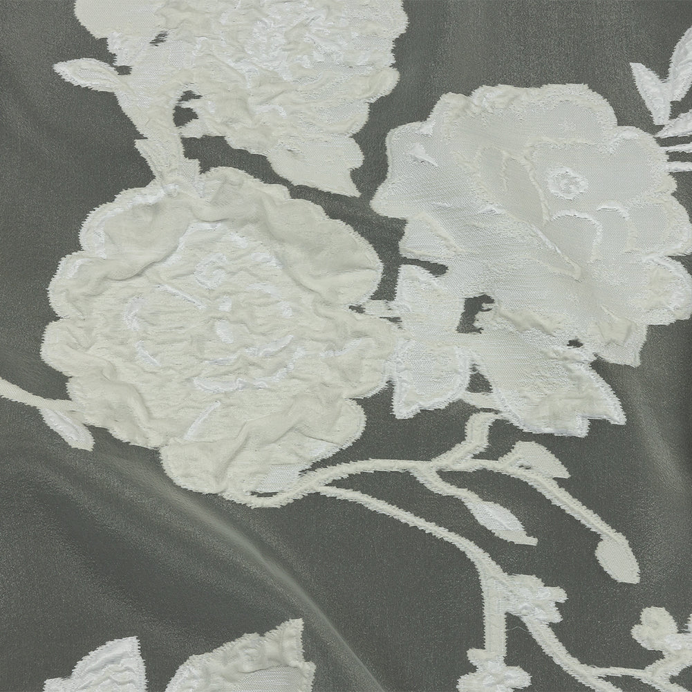 Metallic White Floral Luxury Burnout Brocade - Joann Fabrics