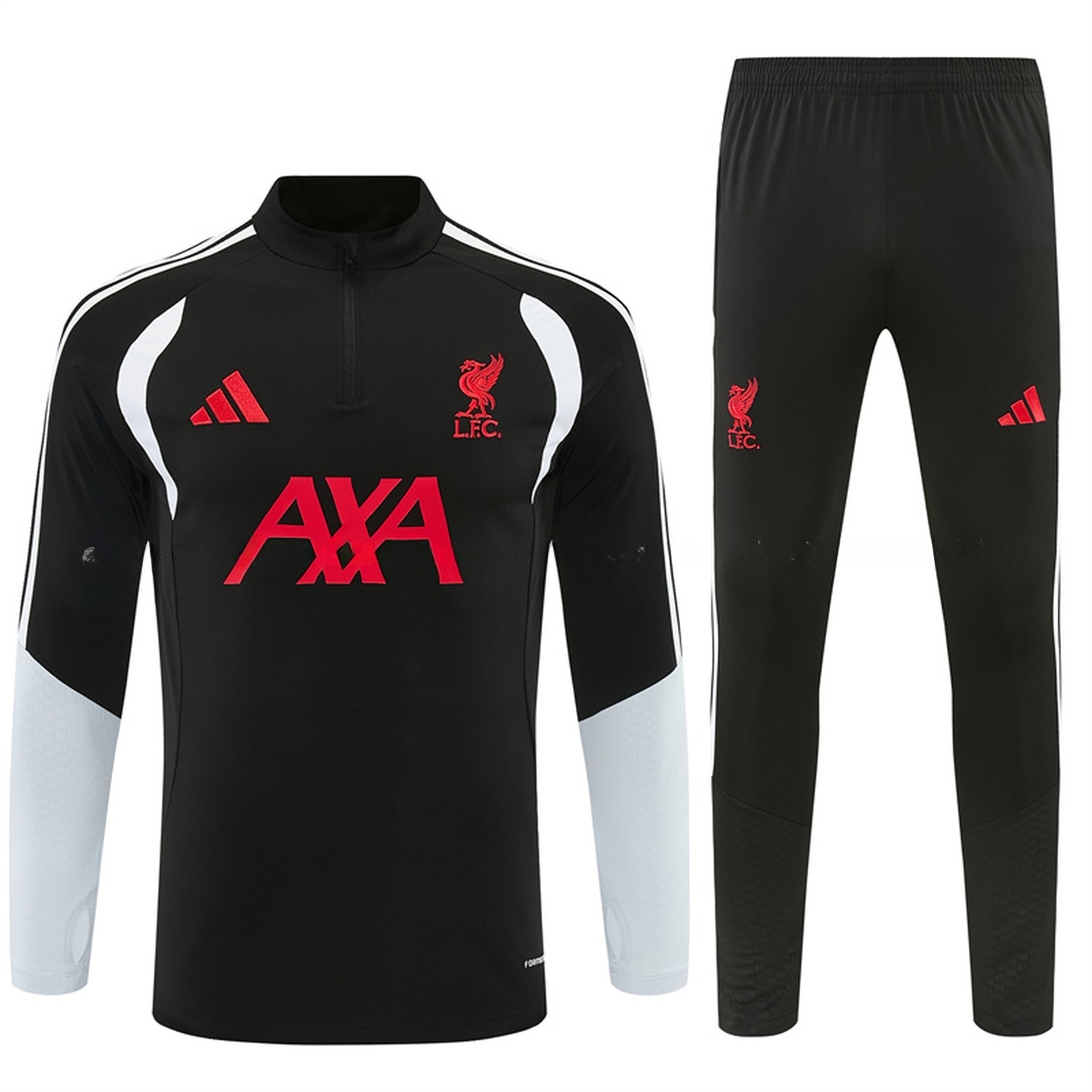 Liver.pool 26-27 Long Sleeve Training Set - Black Top & Black Pants - UnitedFutballJersey