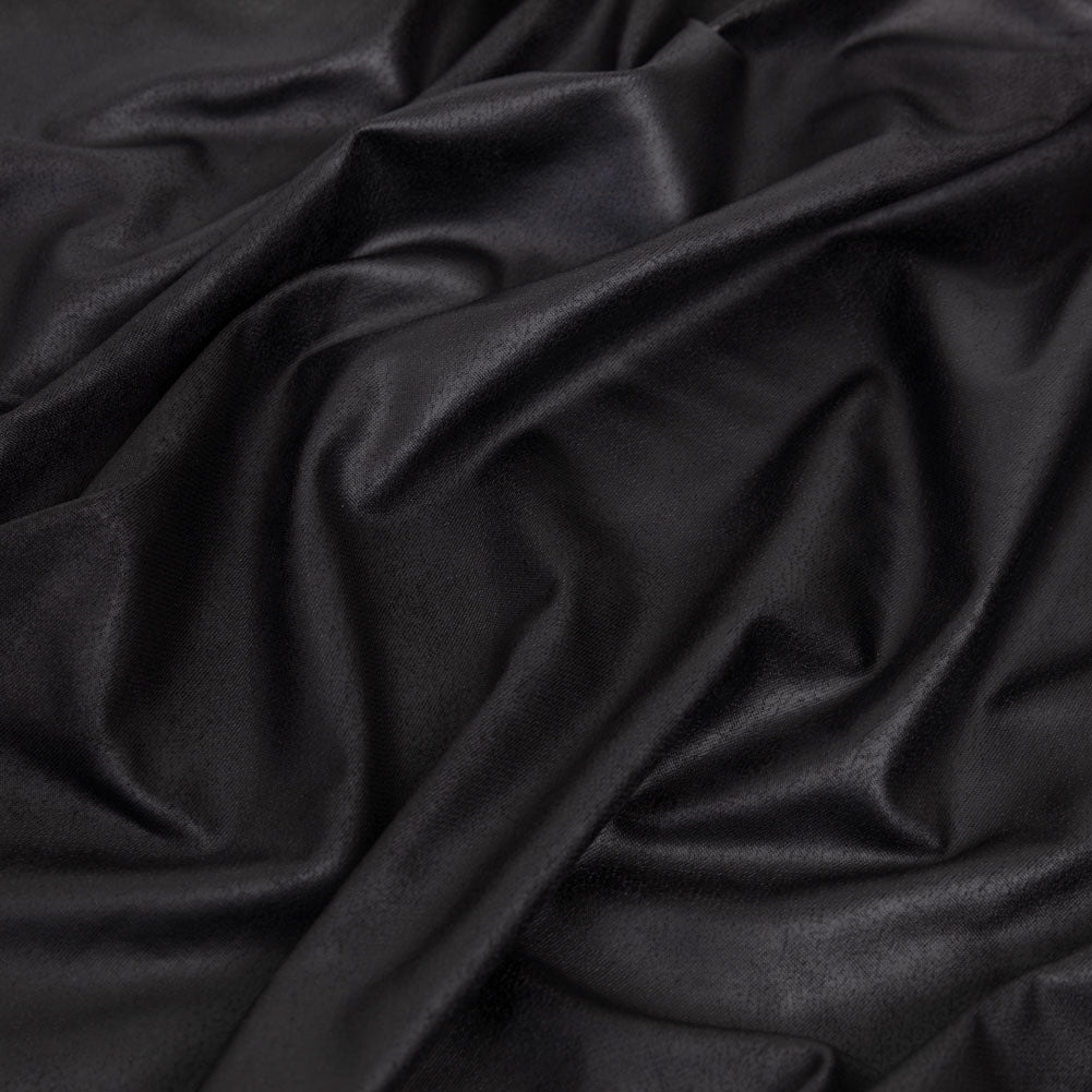 Faux Leather Foil Stretch Polyester Knit - Black Cloud Textured - Vanessa Collection - Joann Fabrics