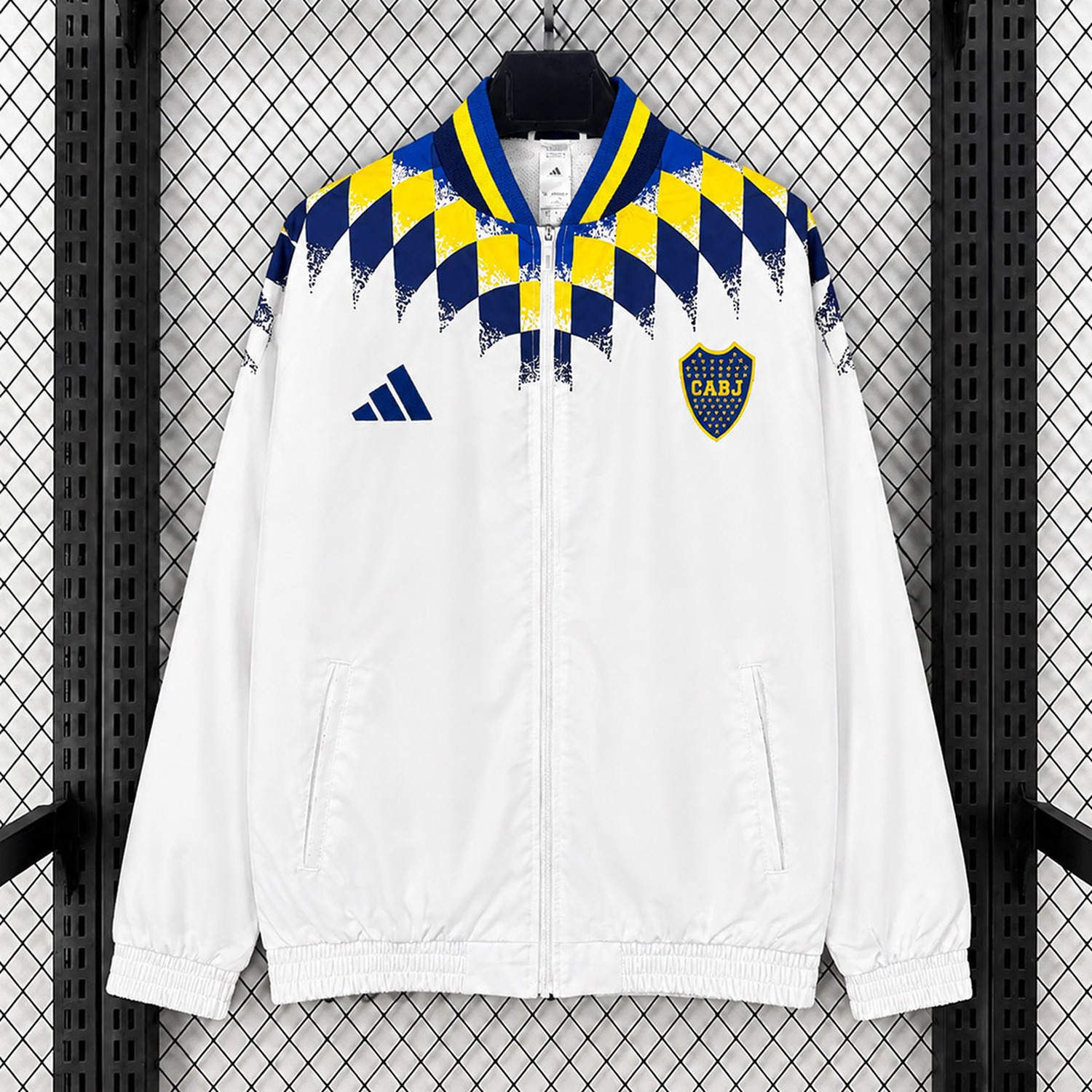 Boca Juniors 26-27 White Blue Yellow Travel Windbreaker Jacket - UnitedFutballJersey