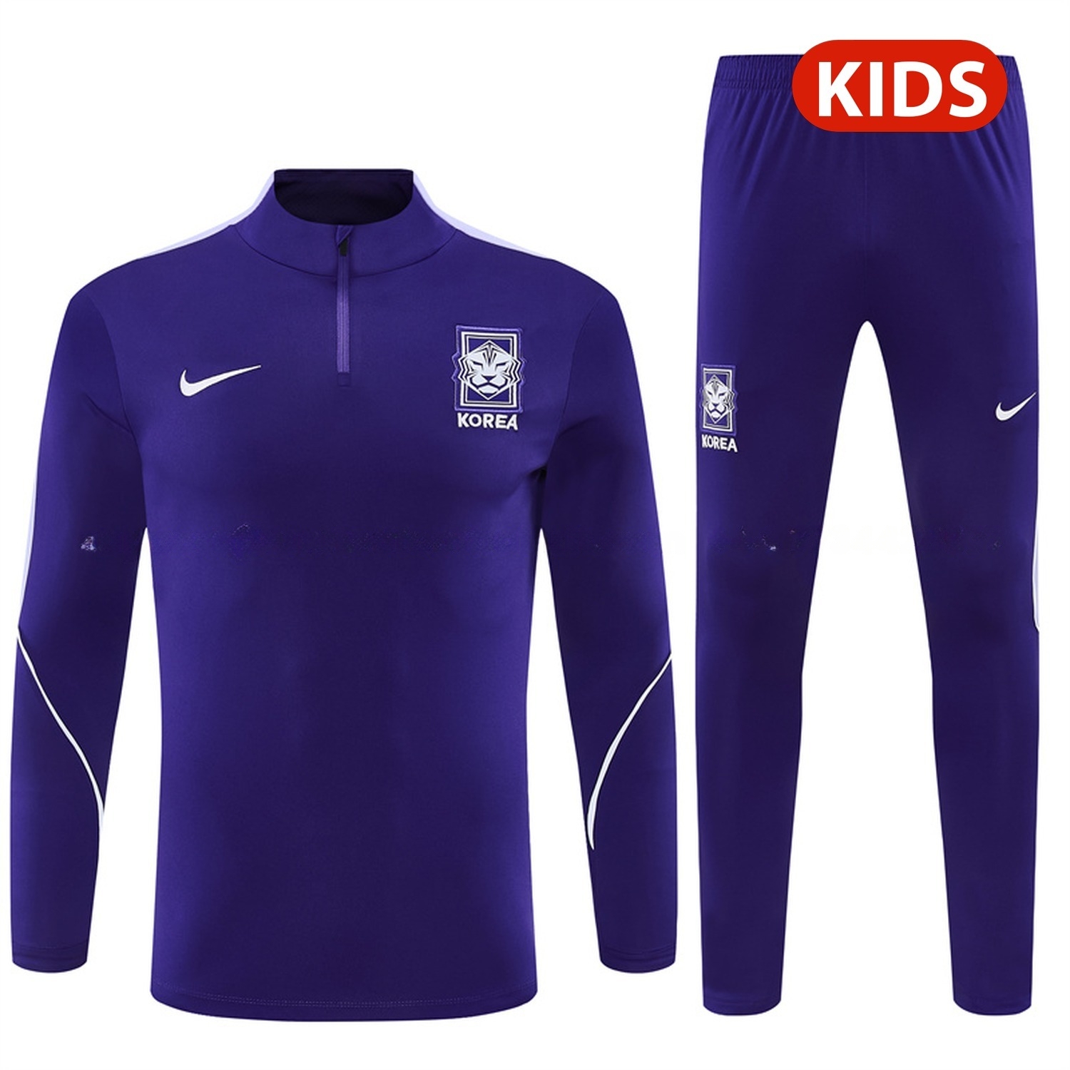 South Korea 2026 Kids Long Sleeve Training Set - Purple Top & Purple Pants - UnitedFutballJersey