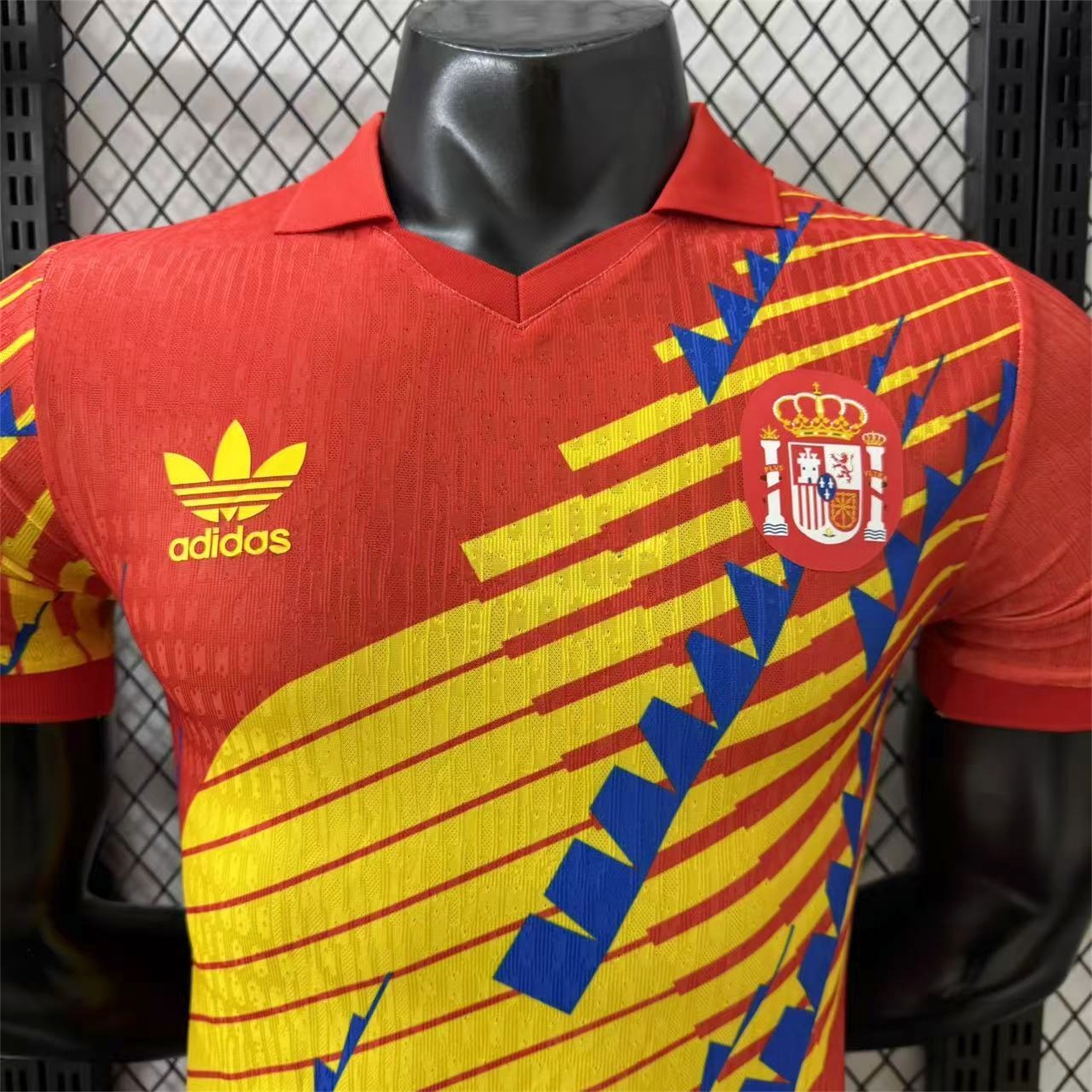 Spain 2026 Blue-Yellow Stripes Red Special Jersey - Player Version - UnitedFutballJersey